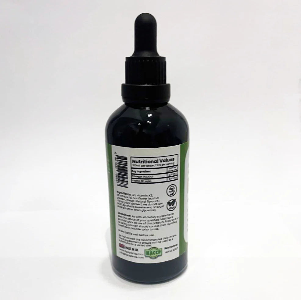 Liposomal Vitamin D3 + K2 100ml – Bone & Immune Support Liquid.